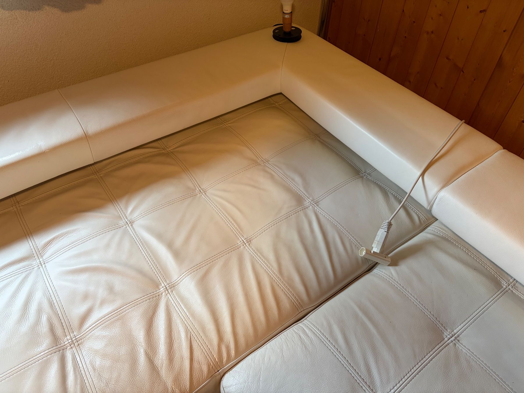 Divani: Weisses echt Leder Ecksofa mit Kissen – Usato da Vilters venduto da pizol03 7