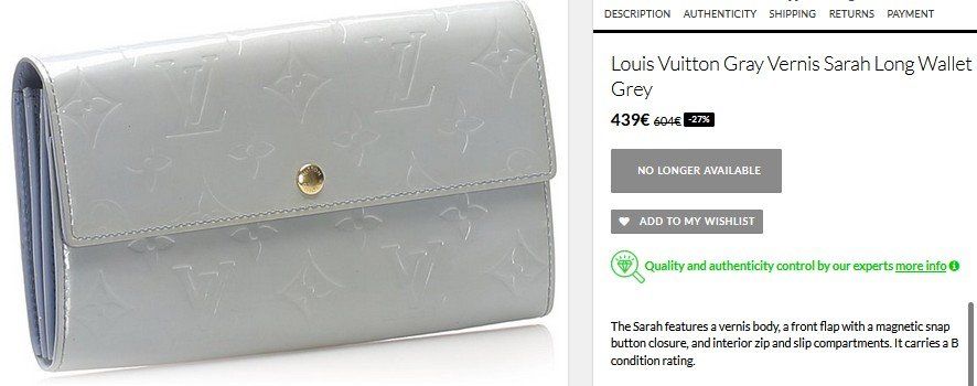 Louis Vuitton Portamonete: Portefeuille Louis Vuitton Sarah Wallet – Usato da Collonges venduto da Auganien 9