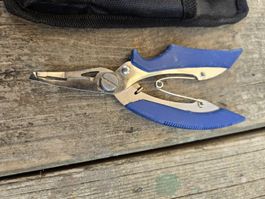 Kombizange mit Etui blaue Griffe guter Zustand