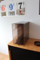 2x Vintage LP Ständer Plexiglas Rauchglas Vinyl 70er Retro