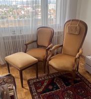 Voltaire Sessel, Louis Phillippe, antik, Nussbaum, rest.