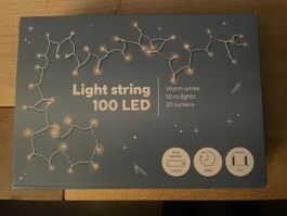 Lichterkette 100 LED warm weiss NEU