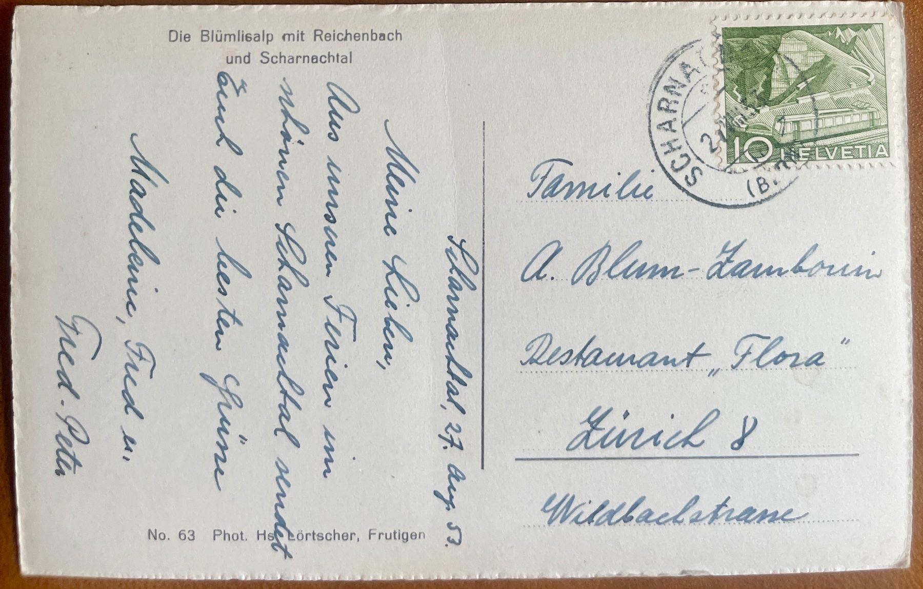 Cartoline postali: Reichenbach - blümlisalp 1953 – Usato da Lutry venduto da Ediego 1