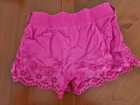 Shorts d'été rose avec broderies, 8-9 ans, 100% coton