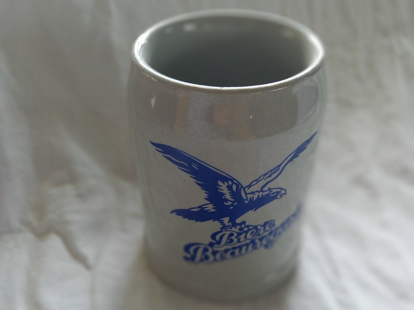 Gläser: Chope de bière ancienne en grès de Beauregard – Gebraucht aus Rossens FR von Souris1