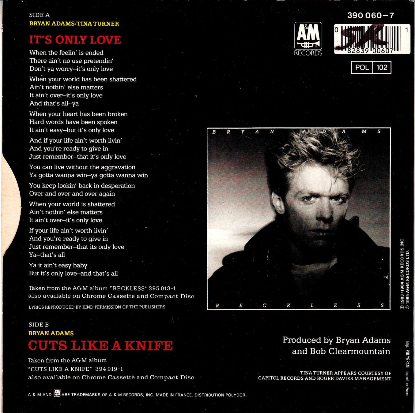 Schallplatten: Bryan Adams Vinyl Single von 1984 – Gebraucht aus Volketswil von Abcrecords 1