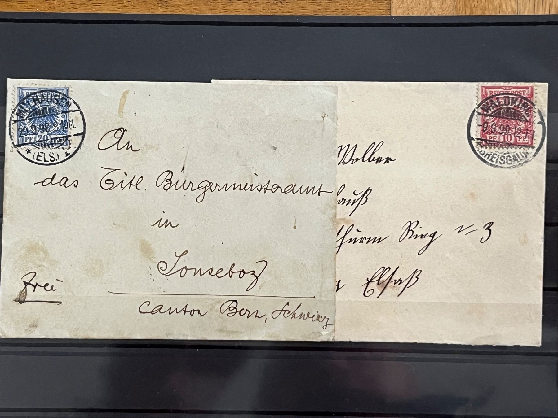 Tutti i francobolli: 2 Briefchen Deutsches Reich – Usato da Romanshorn venduto da luxcollect