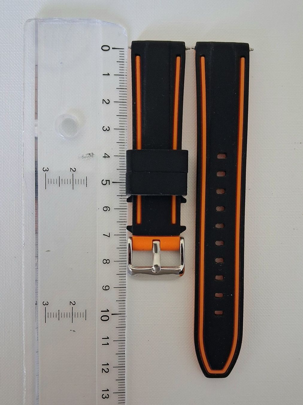 Bracciali & Braccialetti: Uhrband Schwarz Orange - Kautschuk - 20/18 – Nuovo (secondo la descrizione) da Wilderswil venduto da Silverybrown 2
