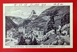Zermatt - Hotels - Dorfstrasse - 1913