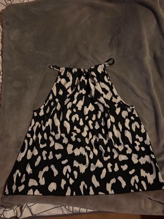 Haut femme imprimé léopard noir et blanc TEMU