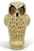 LEGO 92084pb05 Tan Owl, Angular Features with Black Beak