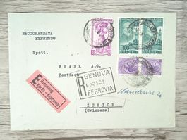 TR73 Enveloppe + Timbre Italie 1956