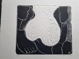 RUTH BURRI ORIGINAL GRAFIK PRÄGEDRUCK SIGNIERT NUMMERIERT