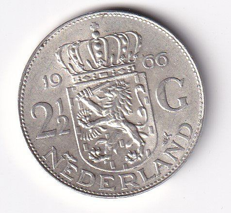 Tutti le monete: Niederlanden 2 1/2 Gulden 1966 – Usato da Neuchâtel venduto da karlpierrino