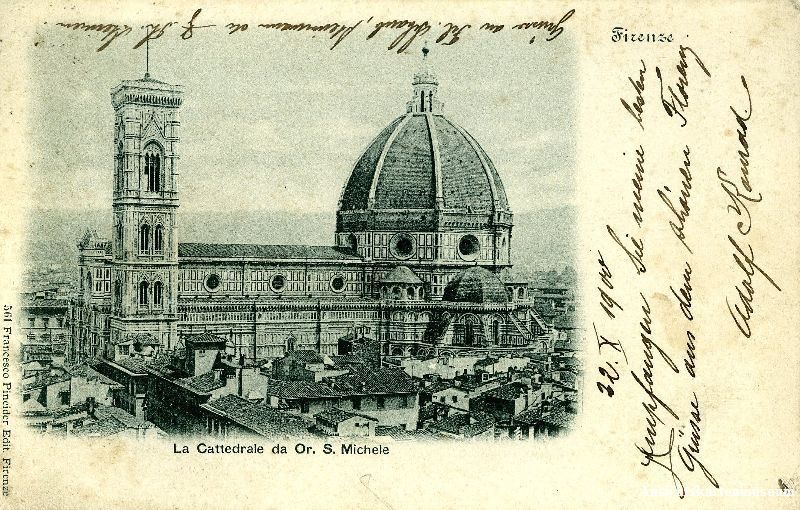 Cartoline postali: Firenze - Florenz la cattedrale ... 1900 – Usato da Emmenbrücke venduto da teestube