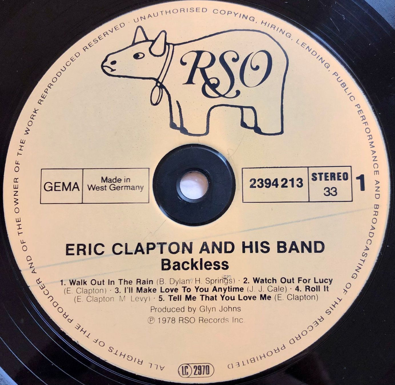 Dischi in vinile: Eric Clapton - Backless // LP: VG+; Sleeve: VG+ – Usato da Zürich venduto da saltbee 3