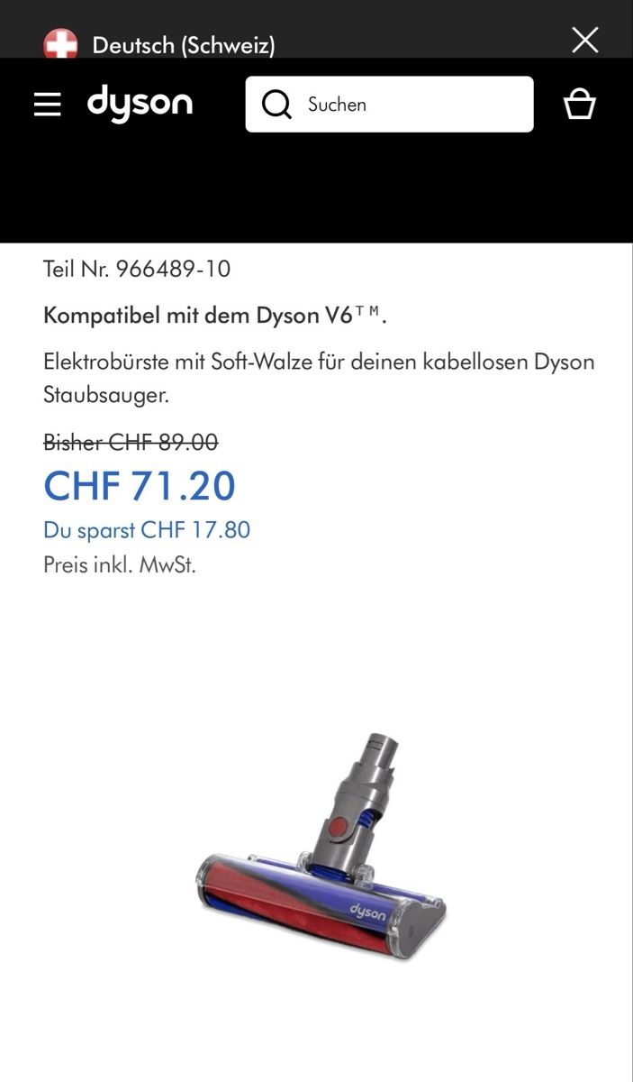 Dyson Aspirapolveri & Accessori: Dyson V6 Elektrobürste mit Softwalze – Difettoso da Horn venduto da aCtutoNR 4