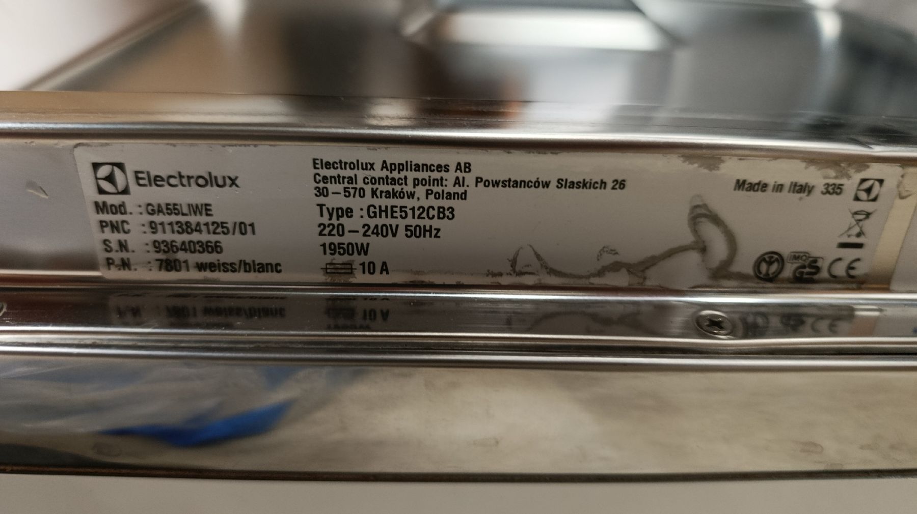 Electrolux Lavastoviglie: Electrolux Geschirrspüler GA55LIWE – Usato da Ottikon venduto da SutterR 2
