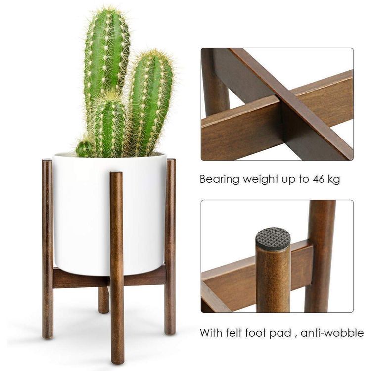 2 Holzpflanzenständer Mini - Dekorative Blumentopfhalter Für Sukkulenten