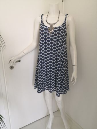 🤩 MANGO BABYDOLL-KLEID BLAU-WEISS MIT MUSTER NEU