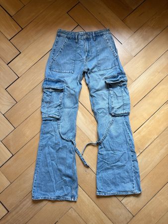 ZARA - Cargo Jeans blau XS