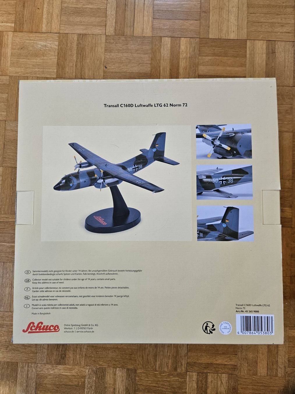 Schuco Kit di modellismo & Modellini statici: Transall C160 D Luftwaffe LTG62 – Nuovo e nell'imballaggio originale da Birsfelden venduto da Fireball58 1
