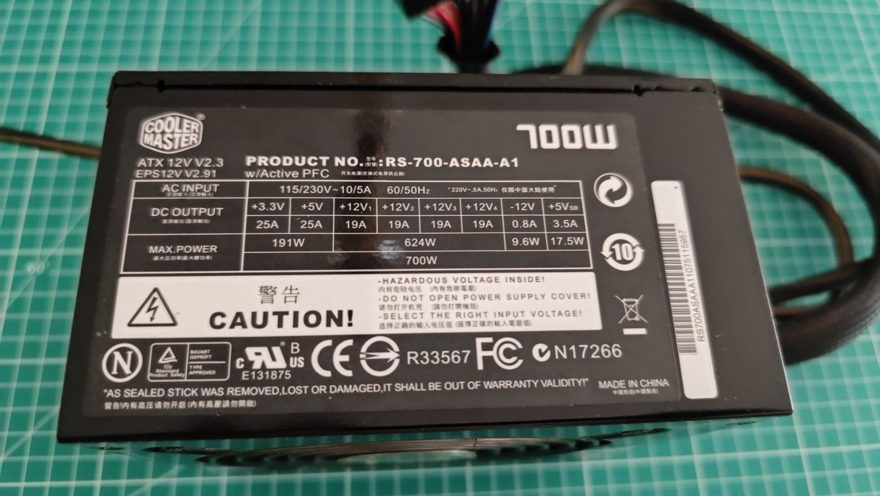 Componenti elettronici: Cooler Master 700W RS-700-ASAA-A1PC-Netzteil / Alimentation – Usato da Zürich venduto da joa_wyv6