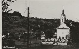 Adligenswil LU Kirche + Friedhof ca. 1940 sehr gut erhalten