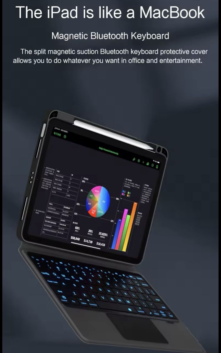 Tastiere: Magnetic keyboard leather case – Nuovo (secondo la descrizione) da Meilen venduto da lulagup 6