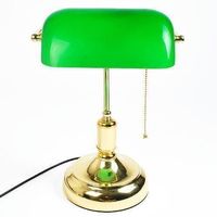 Bankerlampe Tischleuchte Messing Glas