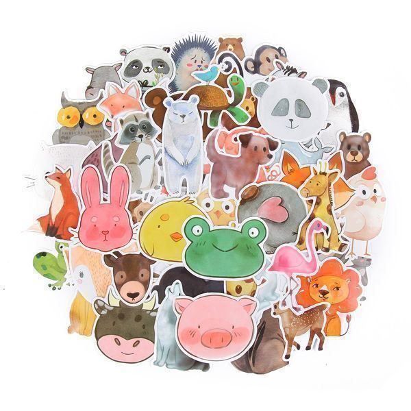 Aufkleber: 50 TIER STICKER - AUFKLEBER - WASSERFEST – Neu und originalverpackt aus Kriens von swissgadget 1