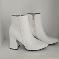Damen Stiefeletten weiss mit Blockabsatz neue gr.39
