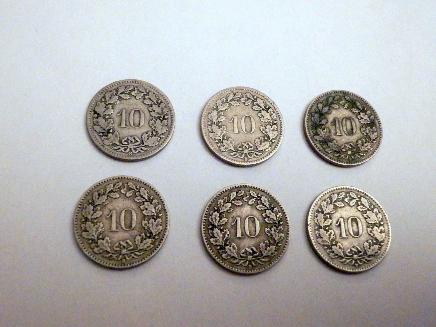 Alle Münzen: Lot 10Rp, 1895 - 1920, diverse, s - ss – Gebraucht aus Ueberstorf von dinbau 8