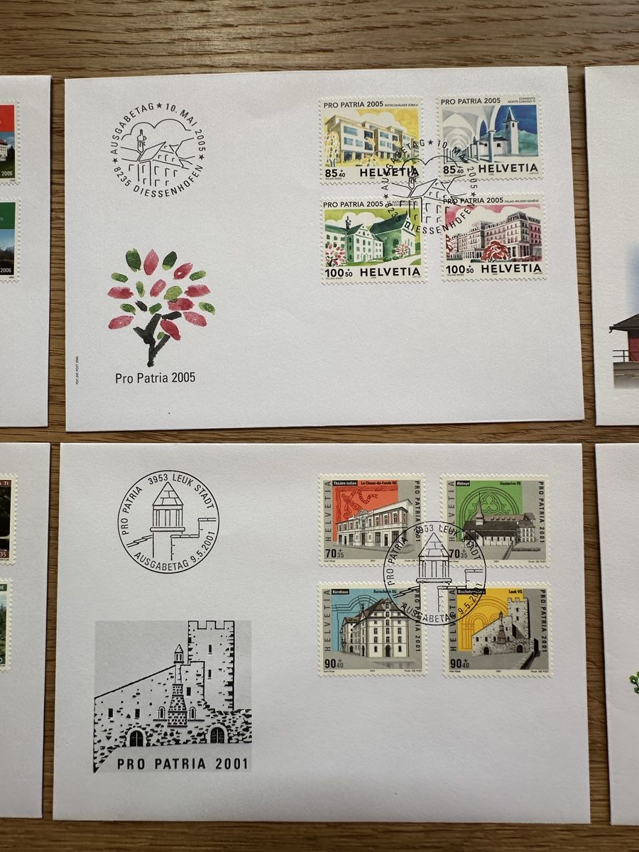 Alle Briefmarken: Schweiz - FDC PRO PATRIA 2000-2007 komplett – Gebraucht aus Schmitten / FR von Samsara169 3