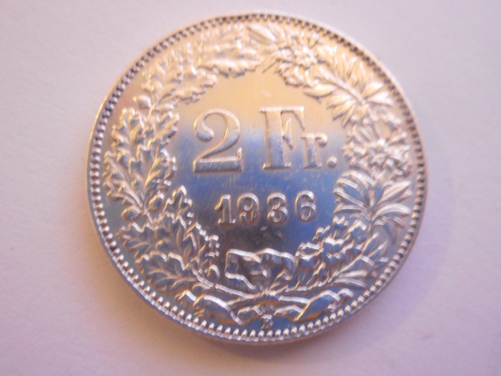 Tutti le monete: 2 Fr. 1936  silber  vorz – Usato da Kriegstetten venduto da pizlad2010