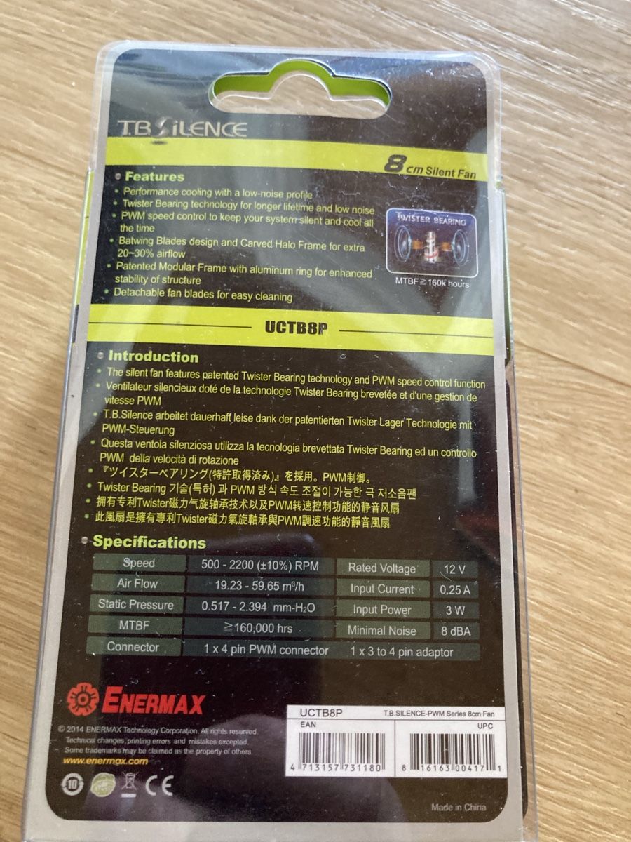 PCs: Enermax TB Silence 8cm PC Lüfter UCTB8P neu – Neuf avec emballage d'origine à Wichtrach par Queensparkunite 1