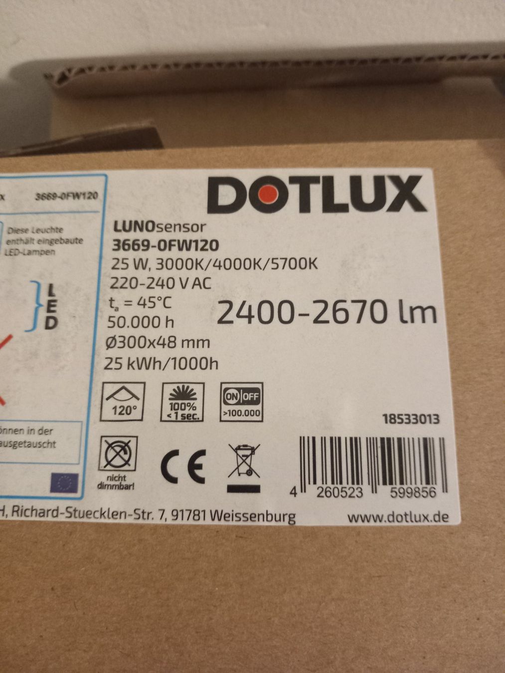 Lampadari & plafoniere: LED Deckenleuchte mit Sensor 25W IP54 – Nuovo e nell'imballaggio originale da Thun venduto da Beroshop 2