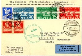 Zeppelinflug Romanshorn Friedrichshafen Pernambuco  1932