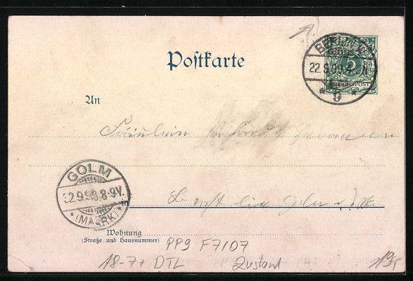 Cancelleria postale: Litho Berlin-Tiergarten, Goethe-Denkmal, – Usato da Berlin venduto da bartko-reher 1