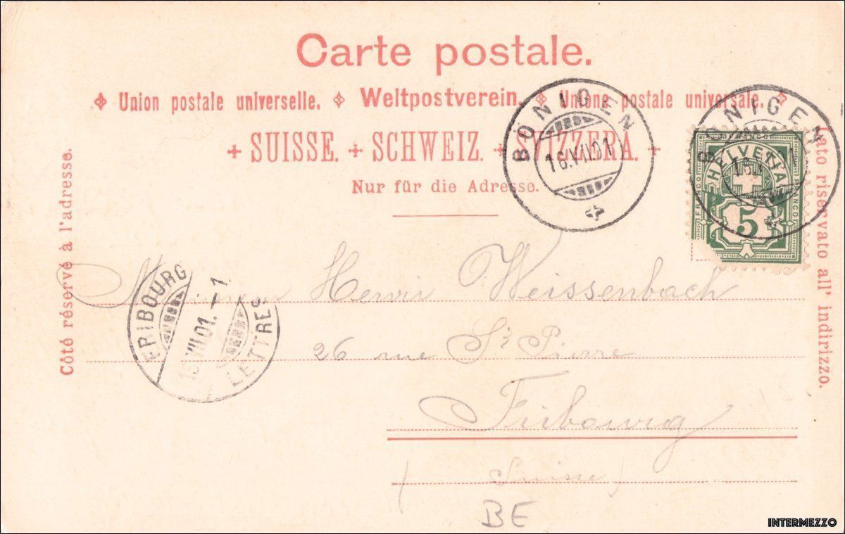 Cartoline postali: Bönigen BE // 1901 Brienzersee – Usato da Basel venduto da intermezzo12 1