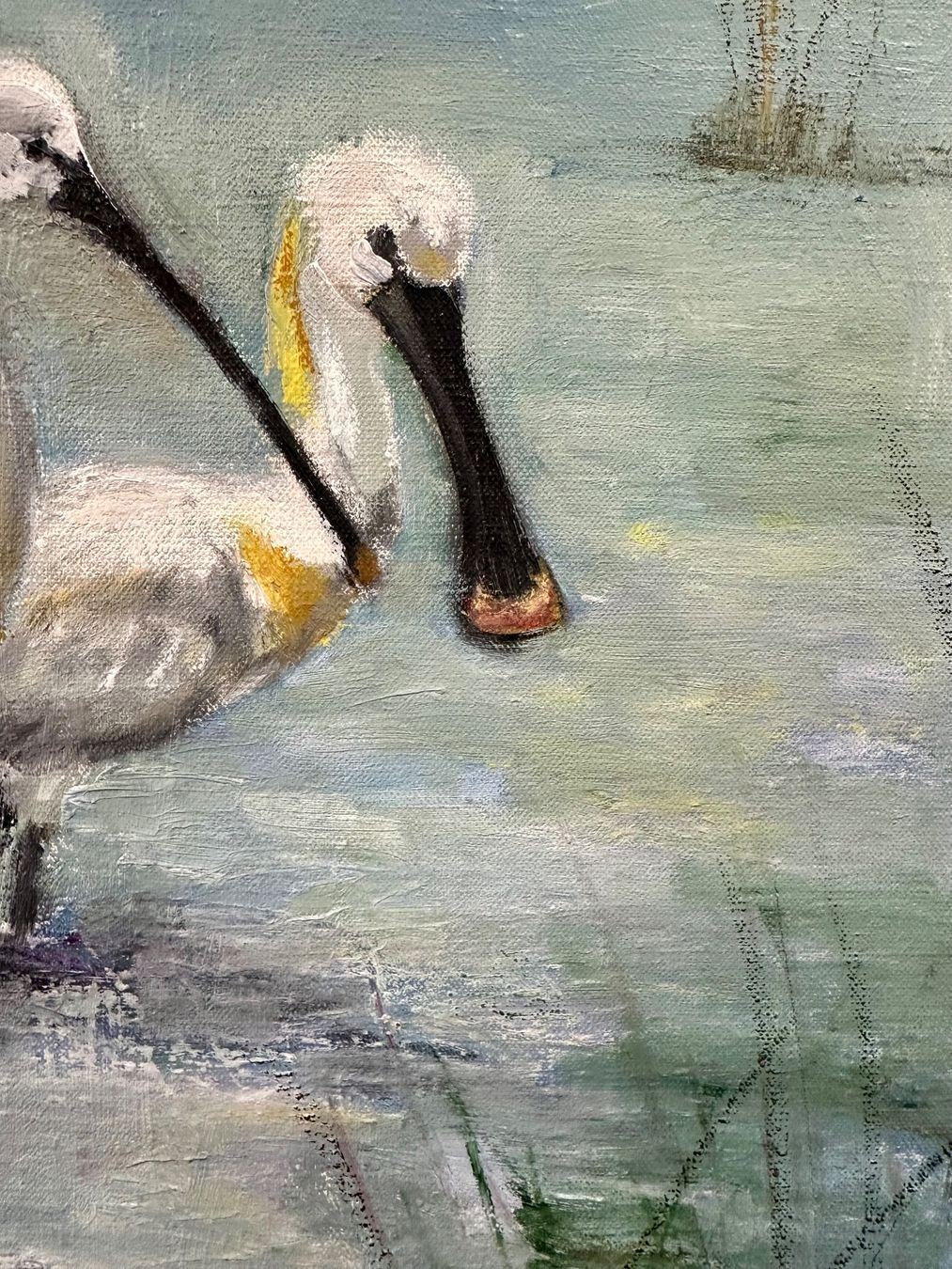 Dipinti: Ölgemälde Pelikane – Usato da Basel venduto da artthings4you 1