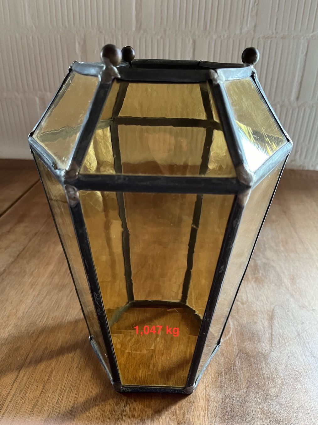 Lampade: Glaslampe Glasleuchte Gartenlampe mit Zinn eingefasst – Usato da Muttenz venduto da Golden_Times