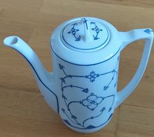 DDR Kaffeekanne blau-weisses Porzellan - Vintage Eisenberg