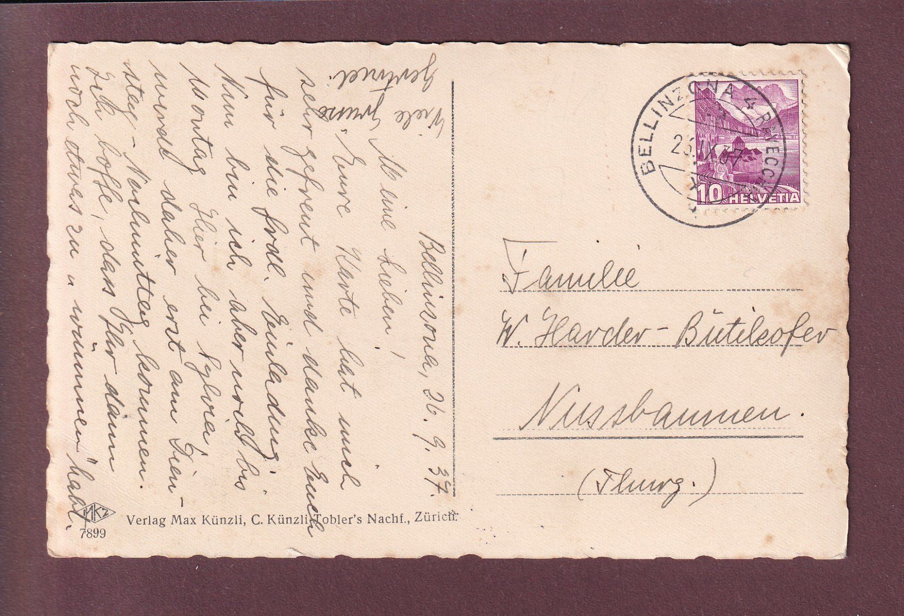 Cartoline postali: BELLINZONA - Stazione – Usato da Pully venduto da nicecards 1