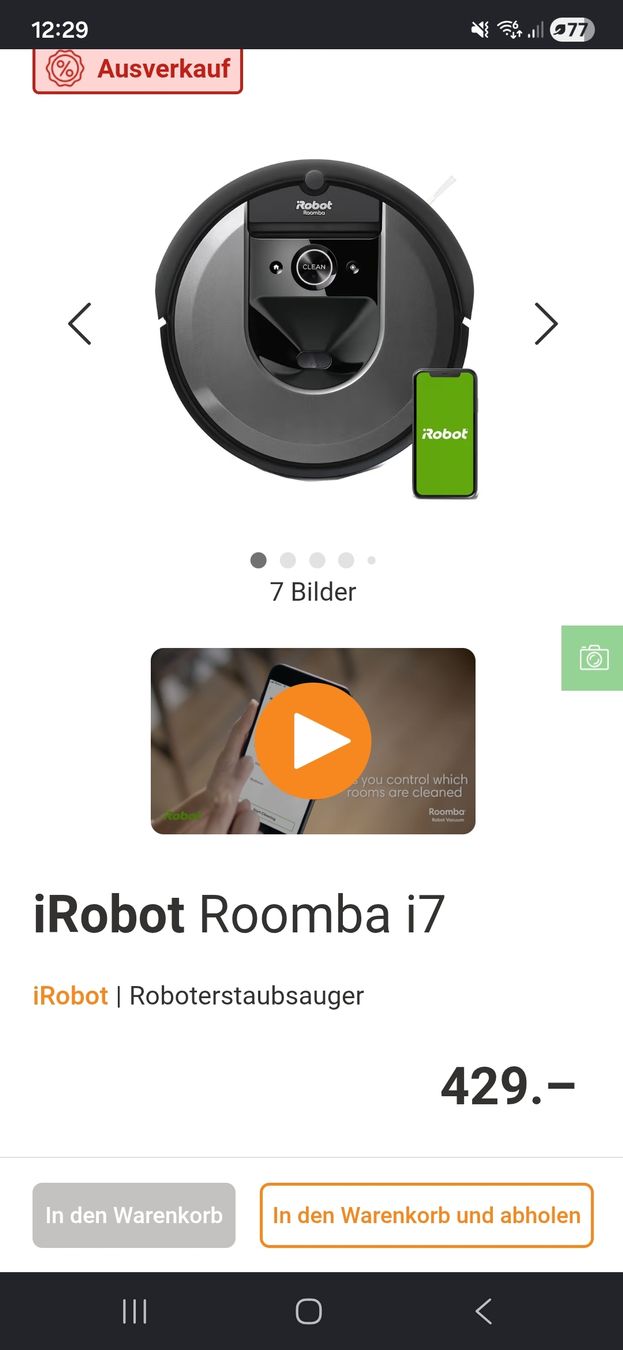 Irobot Aspirateurs & Accessoires: iRobotRoomba i7 – D'occasion à Lengnau BE par mar_sns7 1