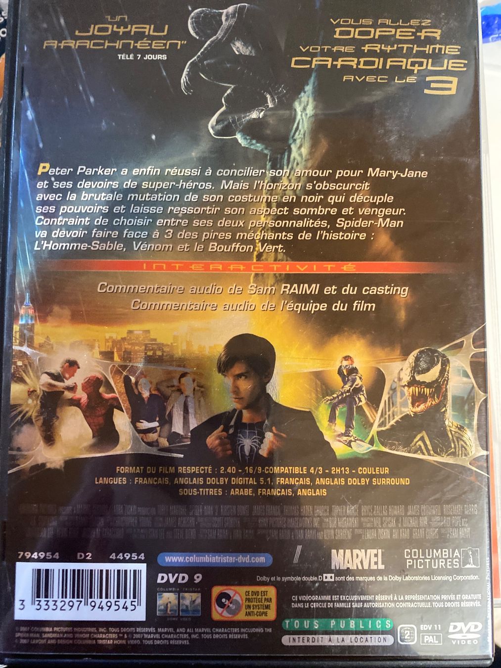 Tutti i DVDs: DVD Spiderman 3  - Parfait état! – Usato da Le Brassus venduto da cinema13 1