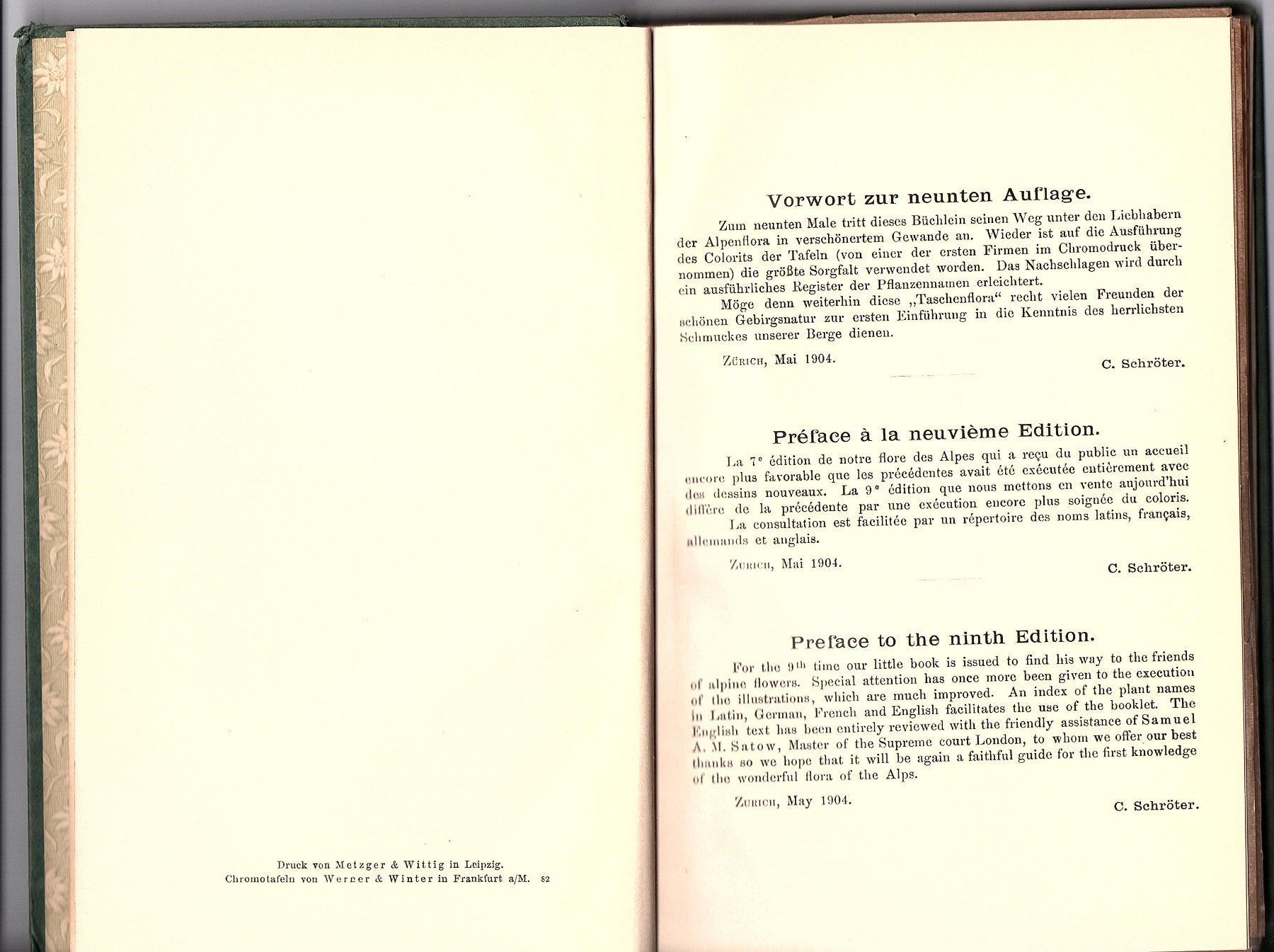 Libri: Alpenflora Schröter um 1910 – Usato da Mörschwil venduto da antiksalon 2