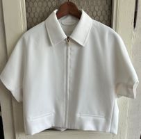 Blazer court, blanc, Zara
