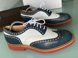 CHURCH'S Brogue Oxford Navy Weiss Derby Leder Schuh 41.5 NEU