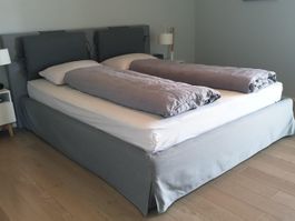Lit Pfister (cadre+tête de lit +sommiers) 160cm
